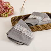 Belle Grey Face Towel S/4
